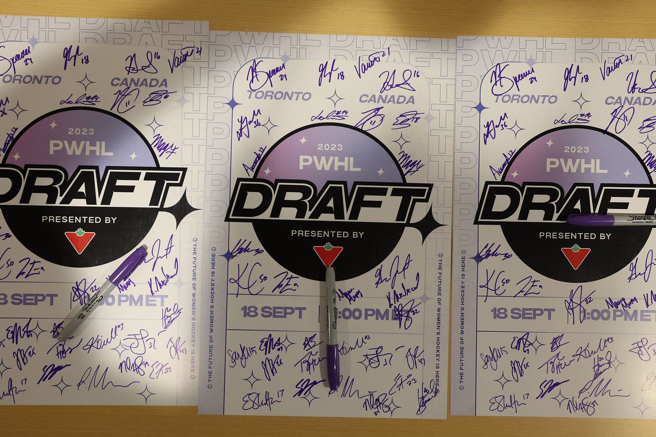 the inaugural Professional Women’s Hockey League (PWHL) Draft at CBC’s headquarters