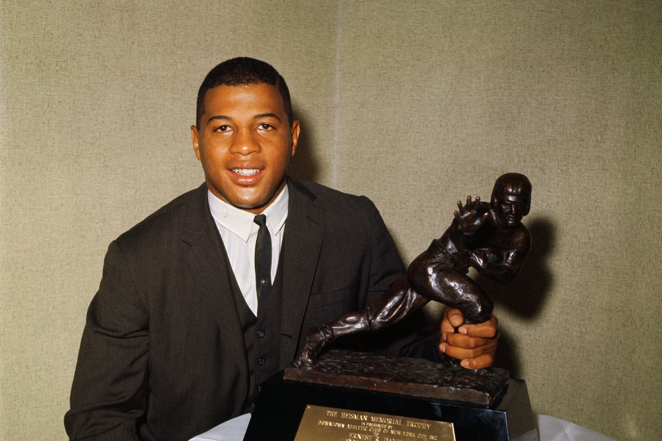 Ernie Davis With Heisman Trophy
